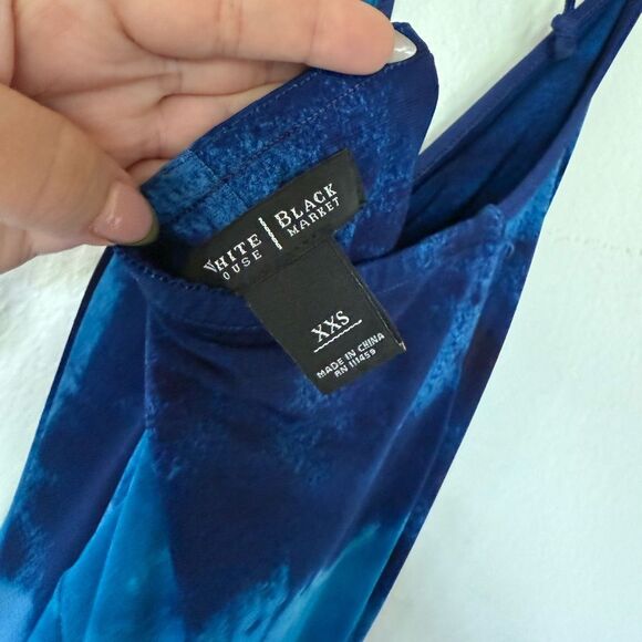 White House Black Market Blue Halter Maxi Dress - Picture 3 of 4